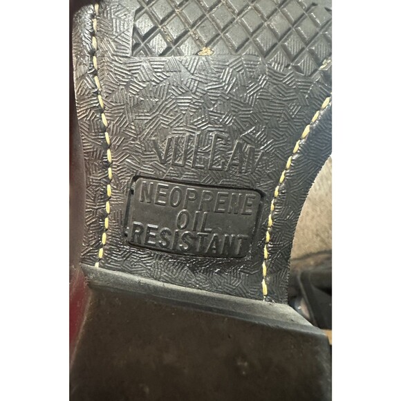 Vintage Vulcan Black Wingtip Leather Roper Biker Western Cowboy Boots Mens 7 W main image 13